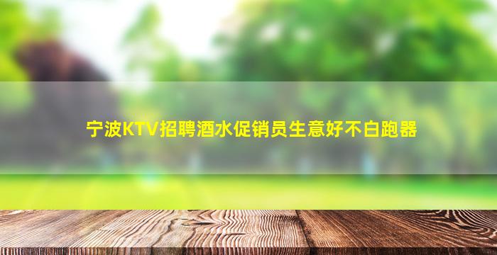 宁波KTV招聘酒水促销员生意好不白跑器